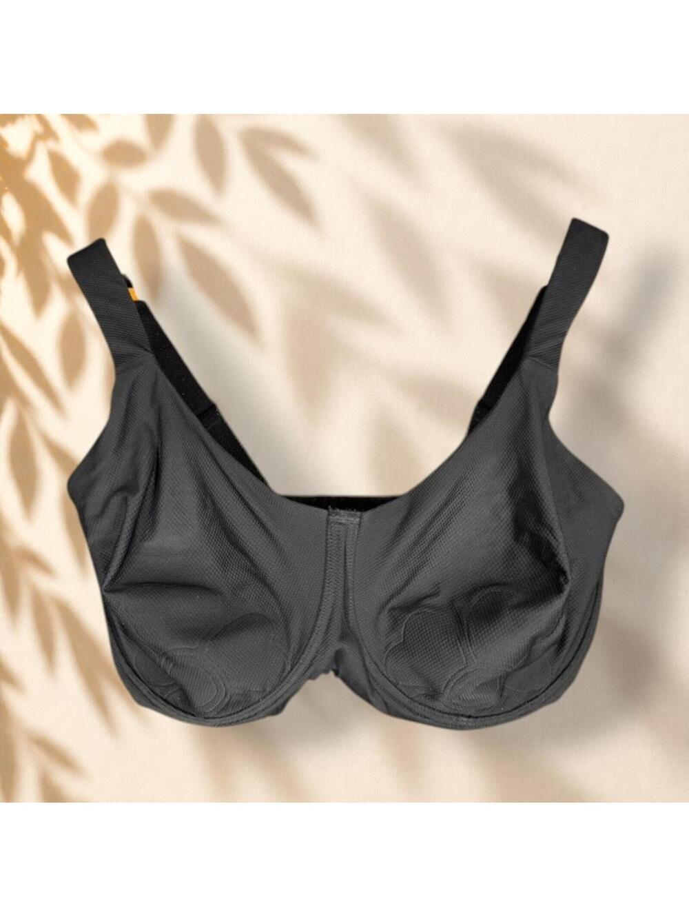 Comfort Choice Bralette Bra Women 42DDD Black Opaque Underwired Lined Hook & Eye